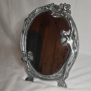 Art Nouveau Style Silver Mirror
